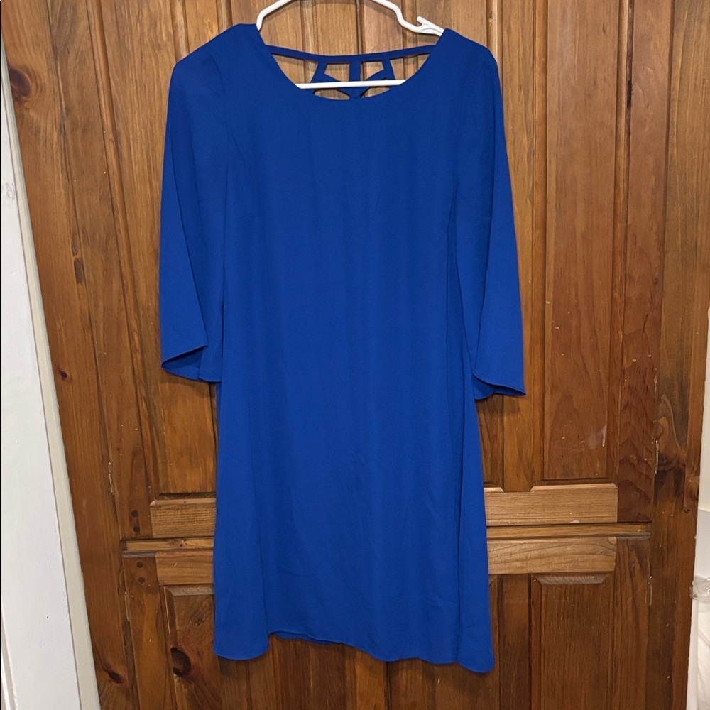 Apt 9 Women’s Royal Blue Open Back 3/4 Length Sleeve Mini Dress Size 4